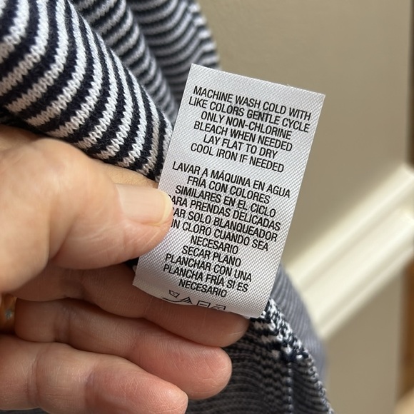 Jason Maxwell Black White Stripe Open Front Cotton Cardigan Medium NWT - Picture 5 of 10